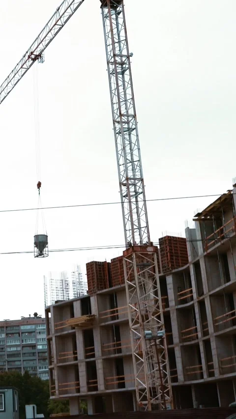 Vertical of Architect conduct the construction crane Stock Footage 305479476
