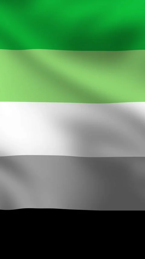Vertical aromantic flag featuring green, light green, white, gray, black stripes 動画素材 308665356