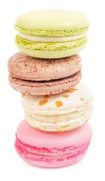 Vertical arranged macaroons Stock Photos