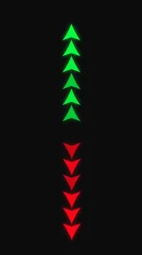 Vertical arrow on off-loop animation in high resolution. Animated trendy arro Illustrazione stock