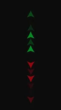 Vertical arrow on off-loop animation in high resolution. Animated trendy arro Illustrazione stock