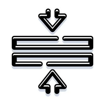 Vertical arrows adjusting lines, compressing, minimizing content イラスト素材