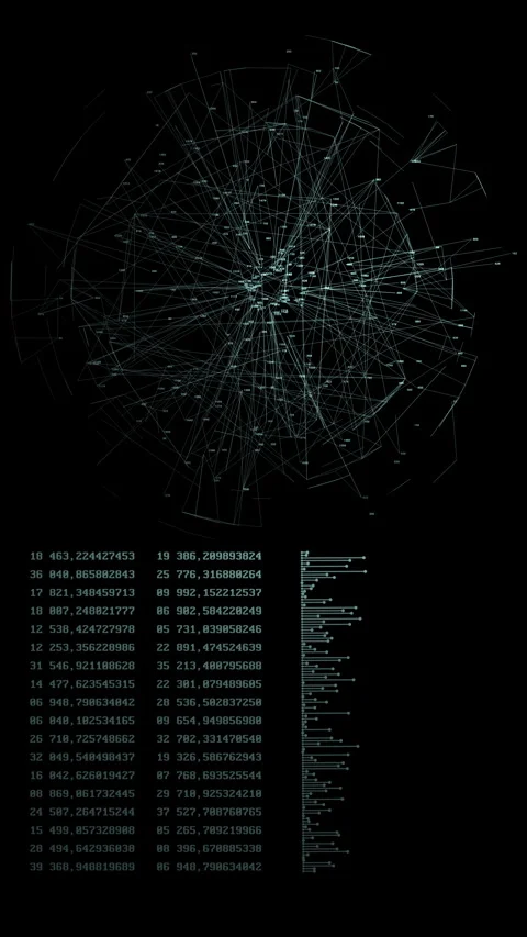 Vertical Artificial Intelligence Neural Network Data Visualization Stock Footage 331326286