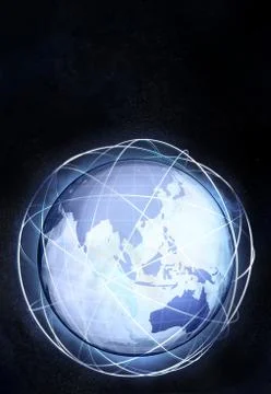 Vertical asia earth globe view from cosmic space illustration Illustrazione stock