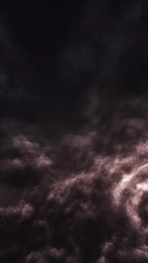 Vertical Atmospheric Red and Dark Firestorm Clouds for Dramatic Backdrop Stock Footage 340335143