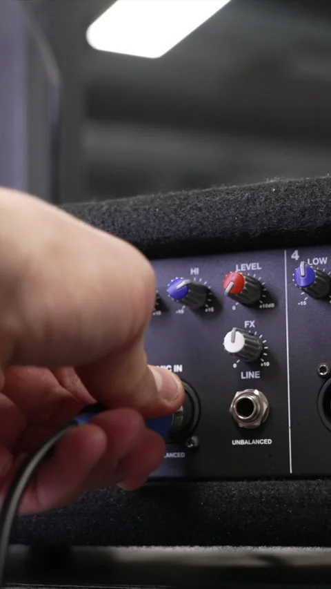 Vertical Audio Mixer Touch Knob Action Stock Footage 311051439