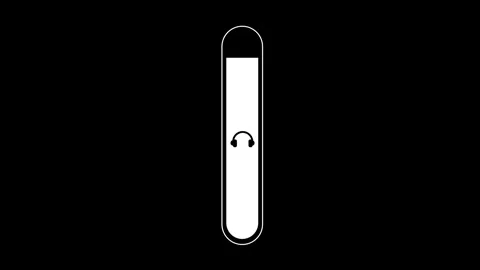 Vertical Audio Volume Bar with Headphone Icon Animation Stock Footage 323705041