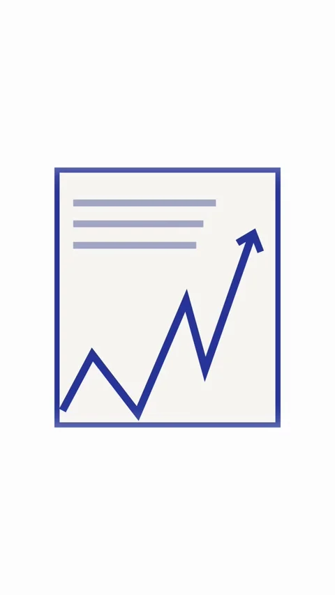 Vertical audit and analysis icon animation with file visuals. Document and .. Stock Footage 314589725