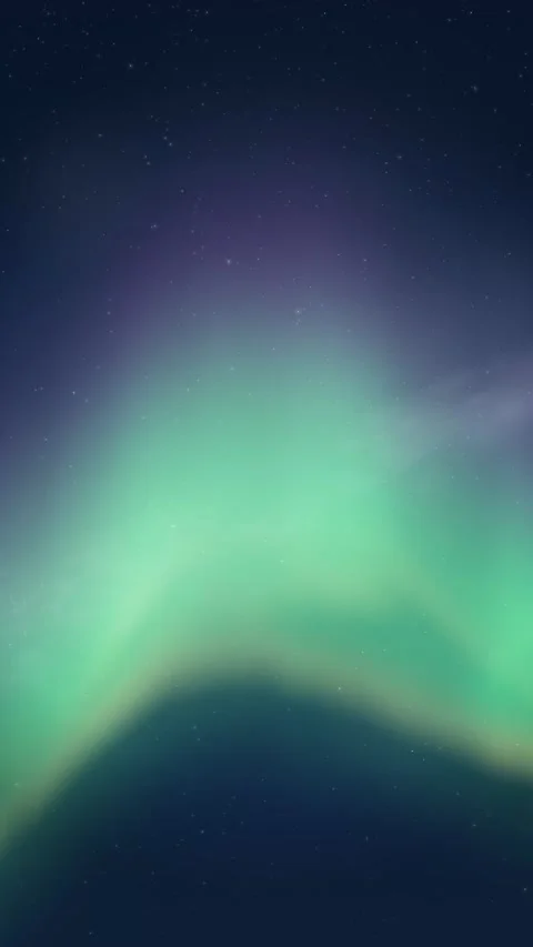 Vertical Aurora Borealis Northern Lights Animation with Shimmering Green Stock Footage 345703543
