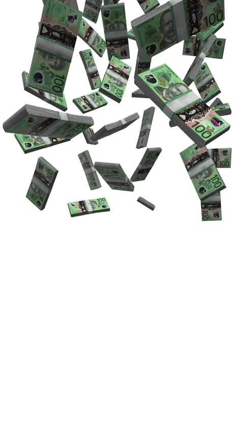 Vertical Australian Dollars Falling Animation on White Screen Stock-Footage 284271478