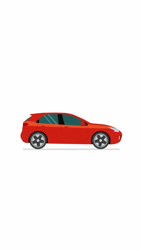 Vertical Auto Insurance Concept with Umbrella Protecting Car Flat Illustration Stock-Footage 340960703
