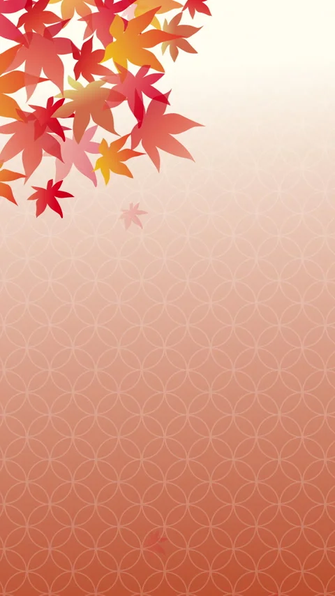 Vertical autumn seamless loop background with falling Japanese maple leaves Stock Footage 345902497