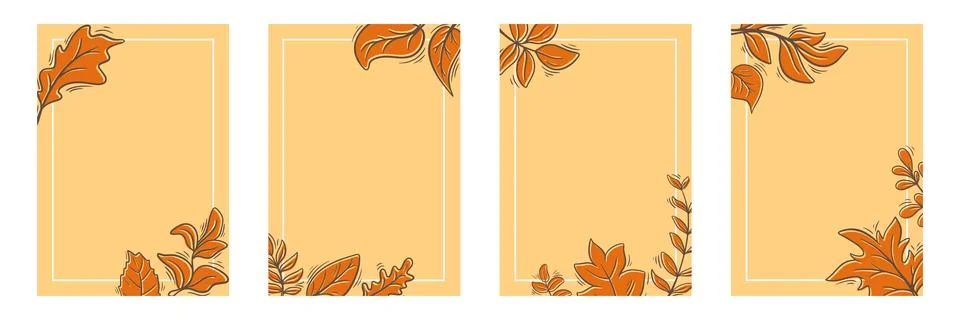 Vertical autumn templates set vector graphics Stock Illustration