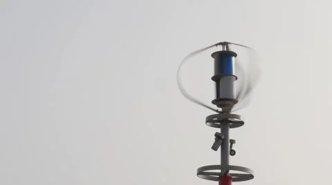 Vertical axis wind turbine utilize renewable wind energy. Stock Photos