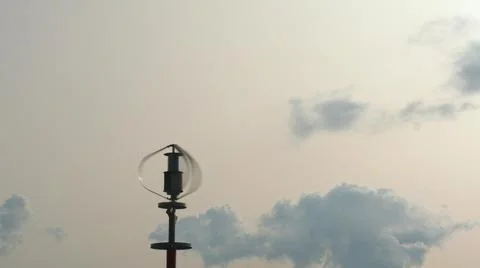 Vertical axis wind turbine utilize renewable wind energy. Stock-Fotos