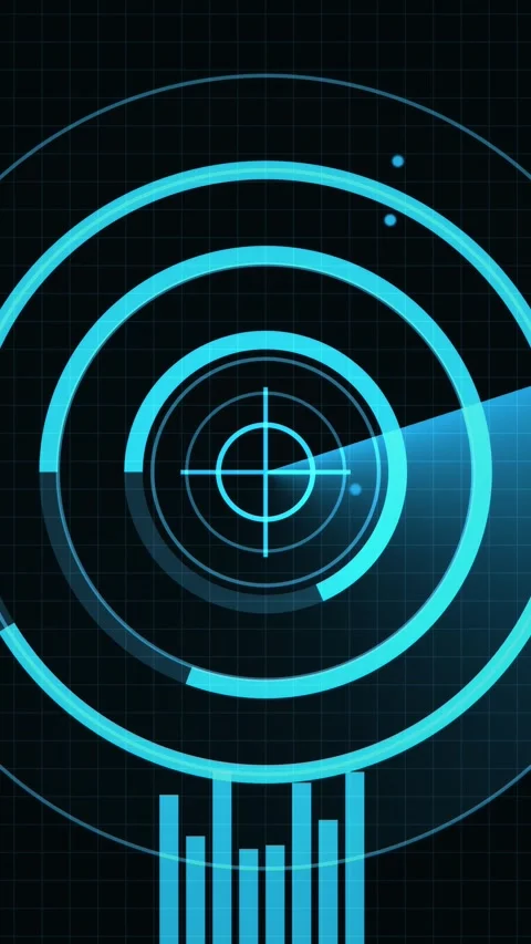 Vertical Azure HUD Interface Futuristic Interface Loop 3 Видео 339135215