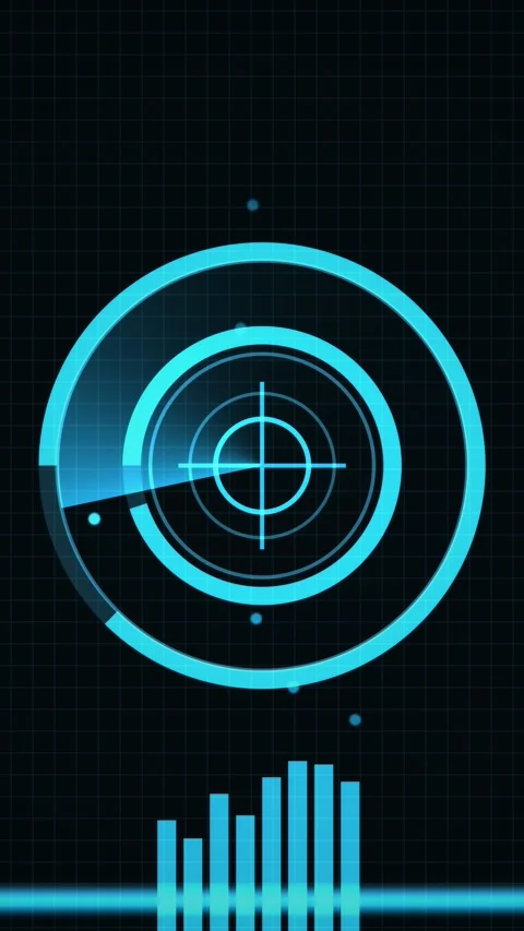 Vertical Azure HUD Interface Futuristic Interface Loop 2 Stock-Footage 339135246