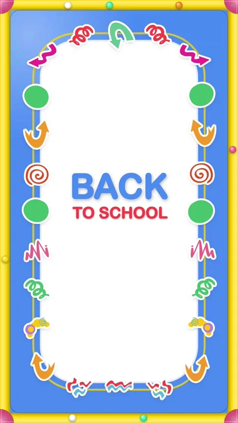 Vertical Back to School Whiteboard Frame Animation Stock Footage 345705396