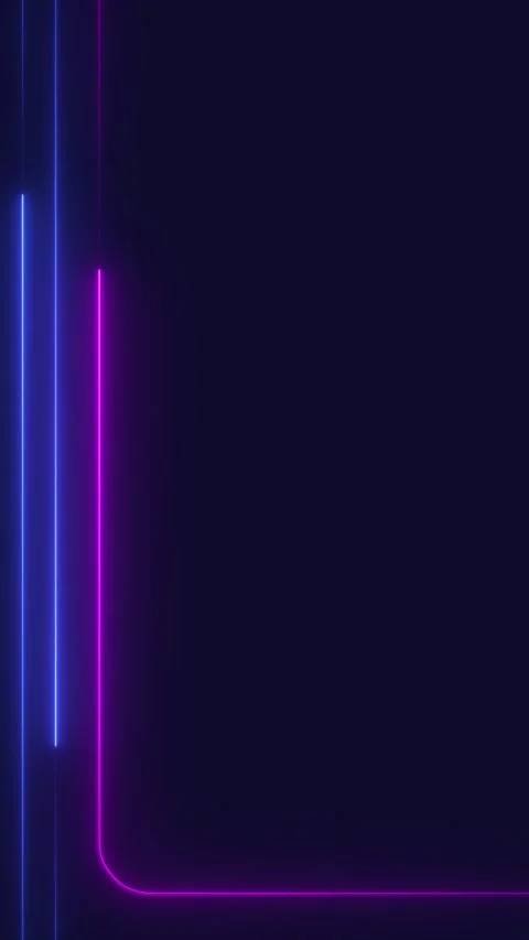 Vertical background animation of blue and pink neon lines running from bottom Видео 321377606