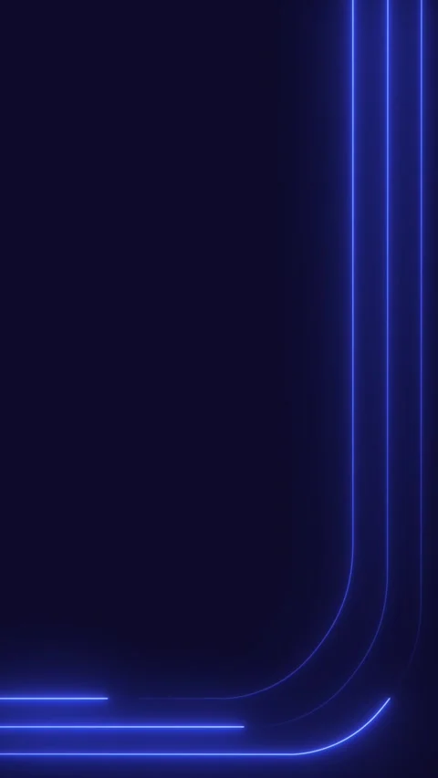 Vertical background animation of three blue neon lines running in a curve Video stock 321377608