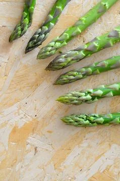Vertical background with asparagus tips Stock-Fotos