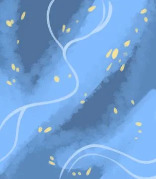 Vertical background blue with lines and yellow spots illustration Stock Illustration