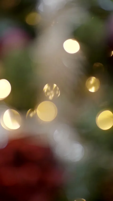 Vertical background of golden Christmas tree with decoration and lights 動画素材 222066670
