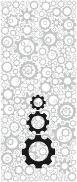 Vertical background with light and dark gear icons Stock Illustration