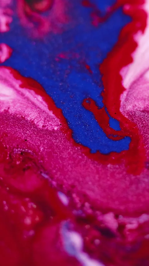 Vertical background liquid pigment red blue white Stock Footage 276838236