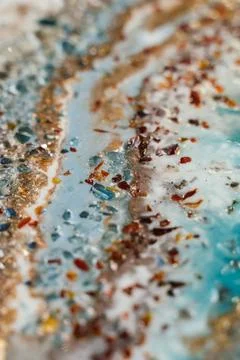 Vertical background modern abstract design made with epoxy resin. splashes of  Stock Photos