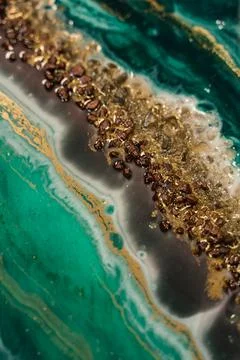 Vertical background modern abstract design made with epoxy resin. gold powder  Stock Photos