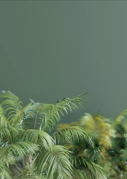 Vertical background with palms and empty space for text. Bottom border with copy イラスト素材