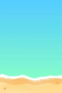 Vertical background for poster. Top view of a sea beach. Sea stars on the san Stock Illustration