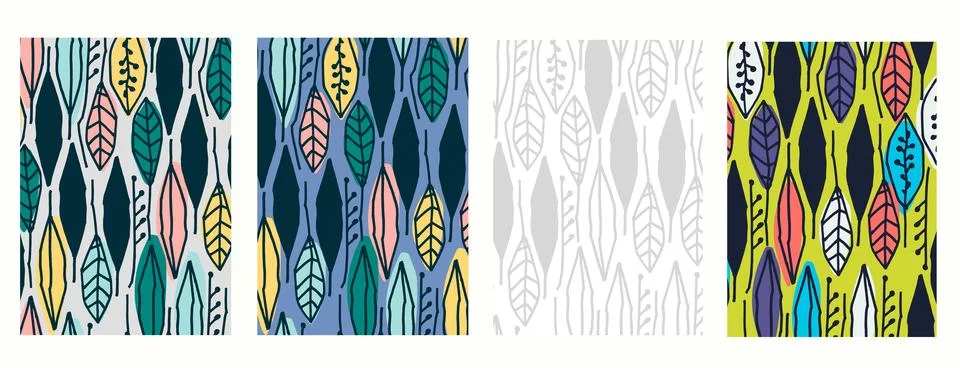 Vertical background Seamless patterns set with white rings, checkered, stri.. Stock Illustration