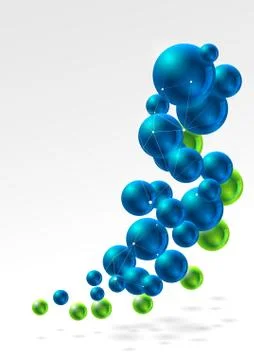 Vertical background with spheres Stock Illustration