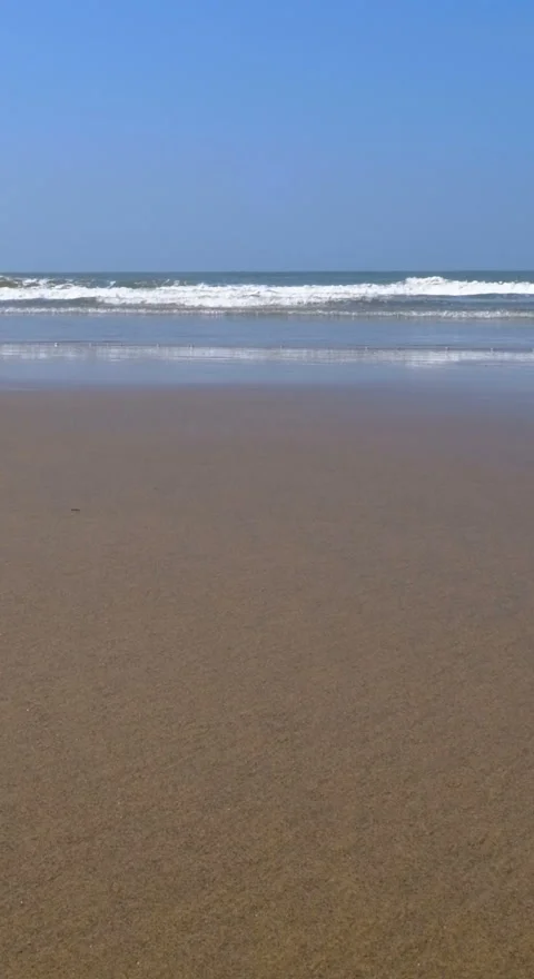 Vertical Background Waves on the sandy beach Stock Footage 121529531