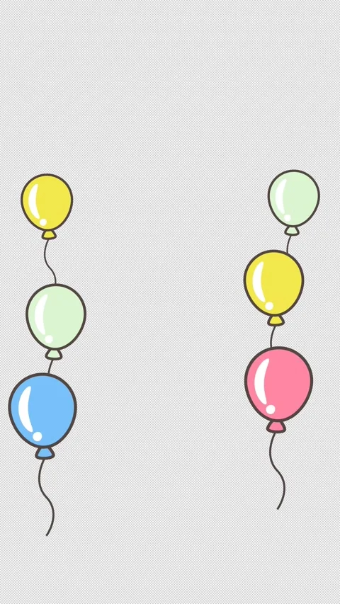 Vertical Balloon Frame Animation with Alpha Channel for Mobile Stockbeeldmateriaal 335508844