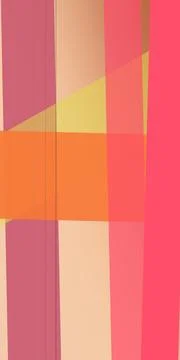 Vertical bands and overlapping angular forms blend coral, pink, orange and .. Stock Illustration