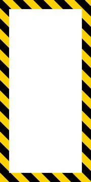 Vertical banner frame, diagonal yellow black stripes, striped rectangular w.. Stock Illustration