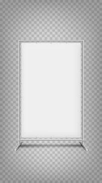 Vertical banner isolated on transparent background. 3d vector mockup Stock Illustration