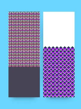 Vertical Banner or Standee Poster Design with Abstract Pattern in Two Options Stock Illustration
