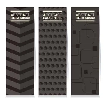 Vertical Banner Set Of  Different Three Style Modern Graphic Theme Vector Ill Stock Illustration