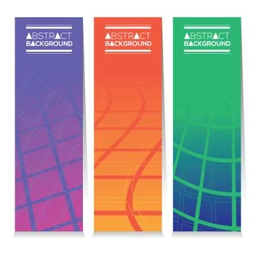 Vertical Banner Set Of Three Modern Graphic Theme Vector Illustration Stock Illustration