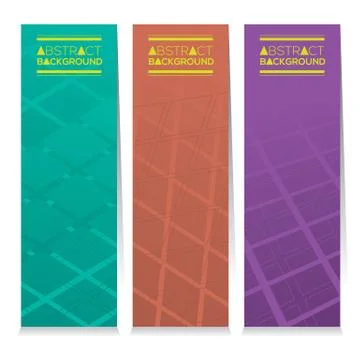 Vertical Banner Set Of Three Modern Graphic Theme Vector Illustration Stock Illustration