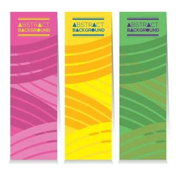 Vertical Banner Set Of Three Modern Graphic Theme Vector Illustration Stock Illustration