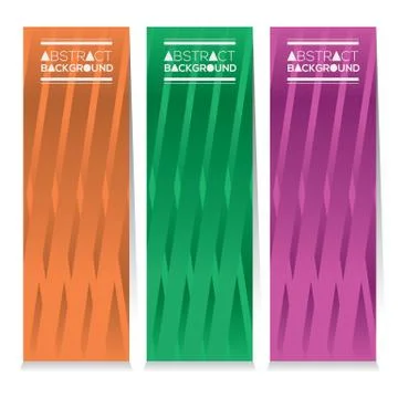 Vertical Banner Set Of Three Modern Graphic Theme Vector Illustration Stock Illustration