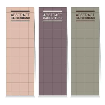 Vertical Banner Set Of Three Modern Graphic Theme Vector Illustration Stock Illustration