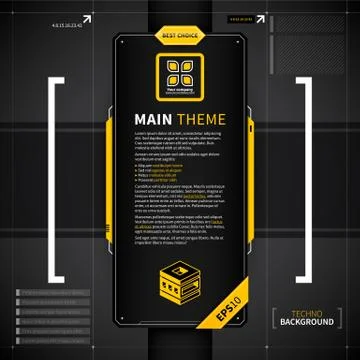 Vertical banner in techno style. Useful for web design or advertising. Stock Illustration
