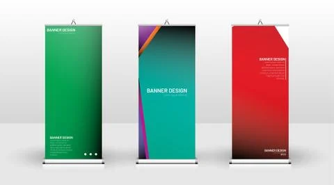 Vertical banner template design. can be used for brochures, covers, publicati Stock Illustration