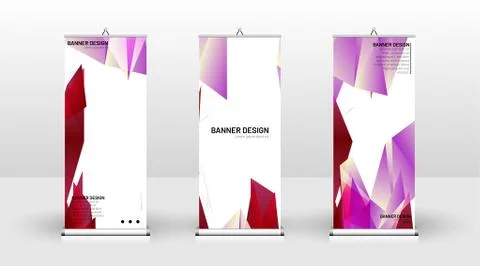 Vertical banner template design. can be used for brochures, covers, publicati Illustrazione stock